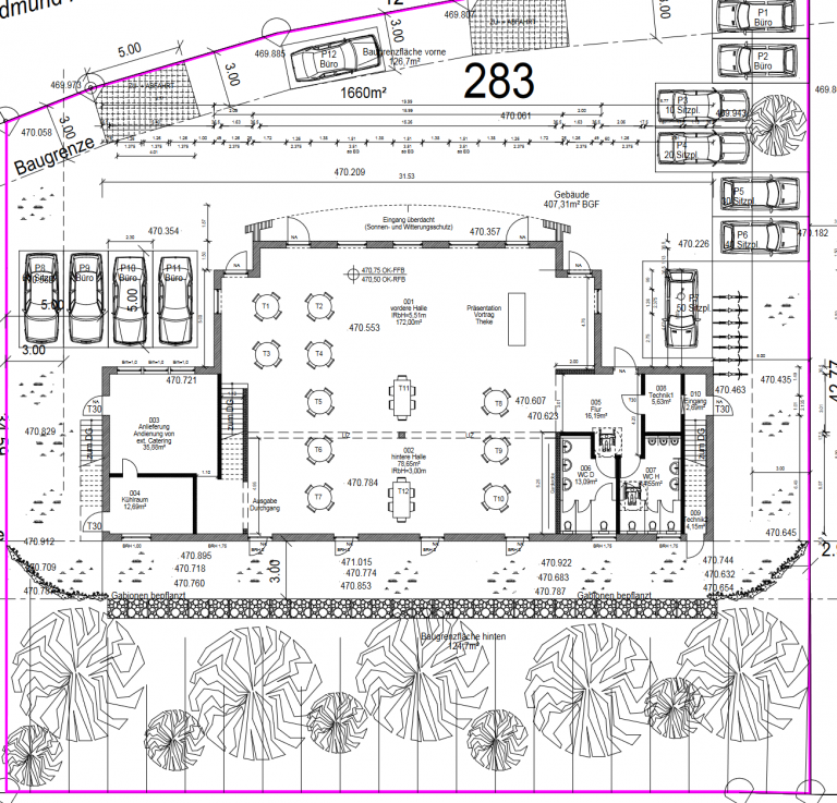 Eventhalle mit Büro